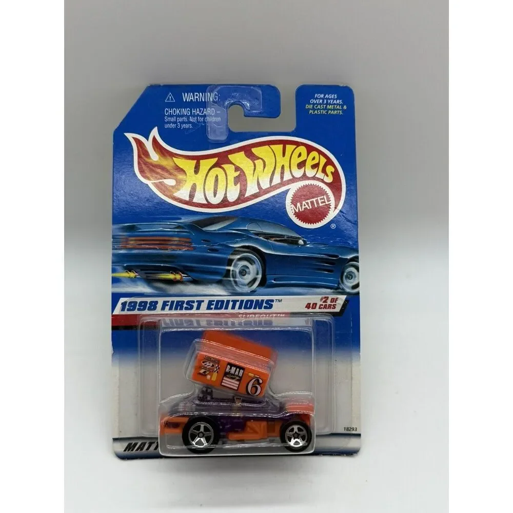 Hot Wheels 1998 First Editions #2‎ Slideout Sprint Car Purple Orange #640 NEW